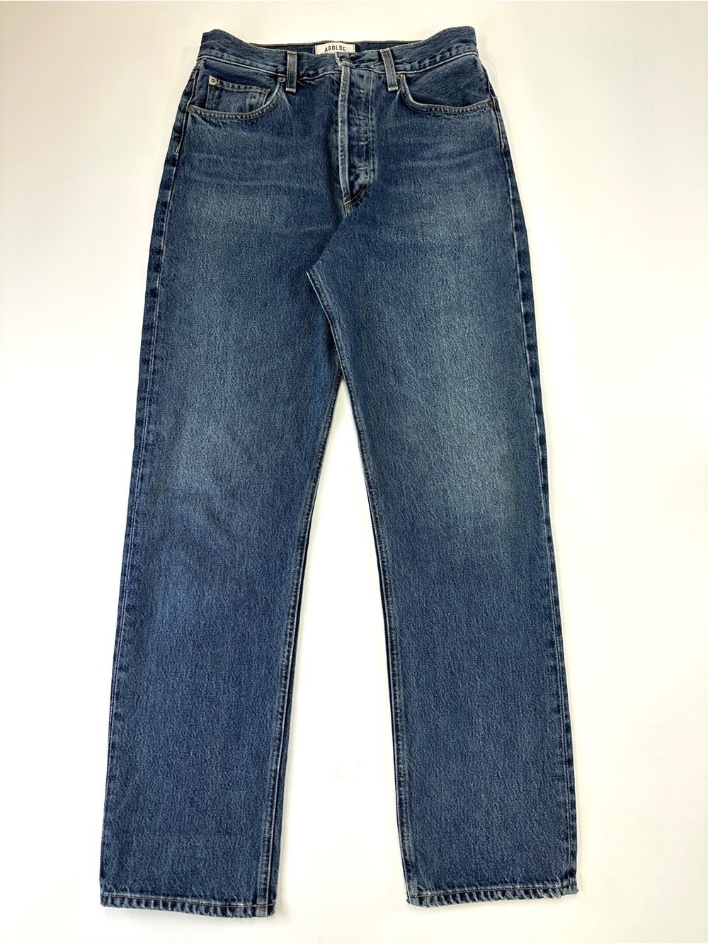 AGOLDE 90s Pinch Waist Jeans 27 Organic Cotton High Rise Button Fly Straight Leg